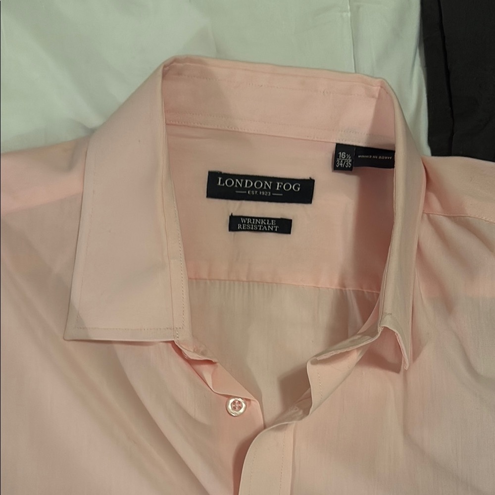 London Fog Pink Dress Shirt Classic Elegance